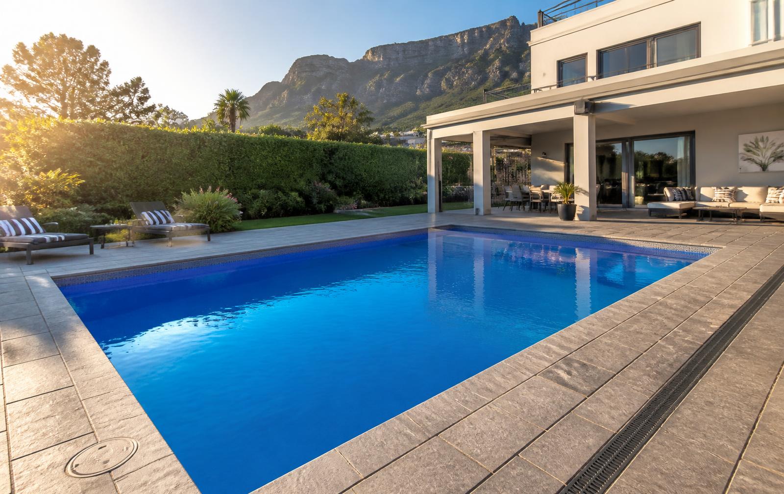 Modern Cape Town home with a freshly relined swimming pool and paved surround