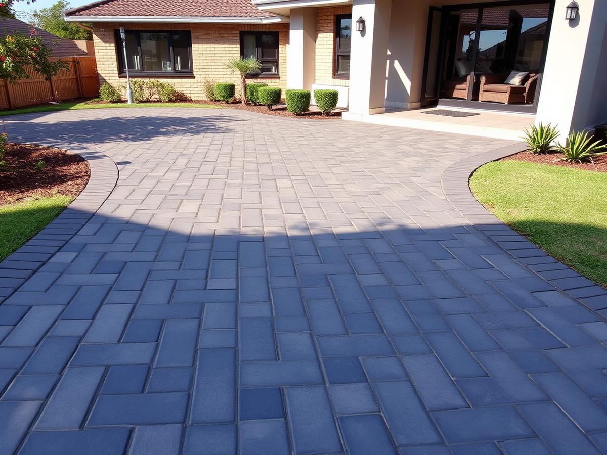 Newly laid interlocking paving driveway at a Cape Town home